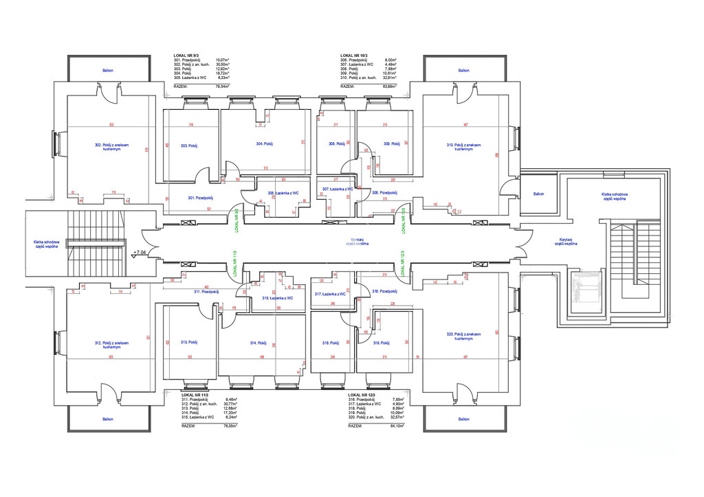 Na sprzedaż 5 apartamentów, 3 pokoje, Lindego