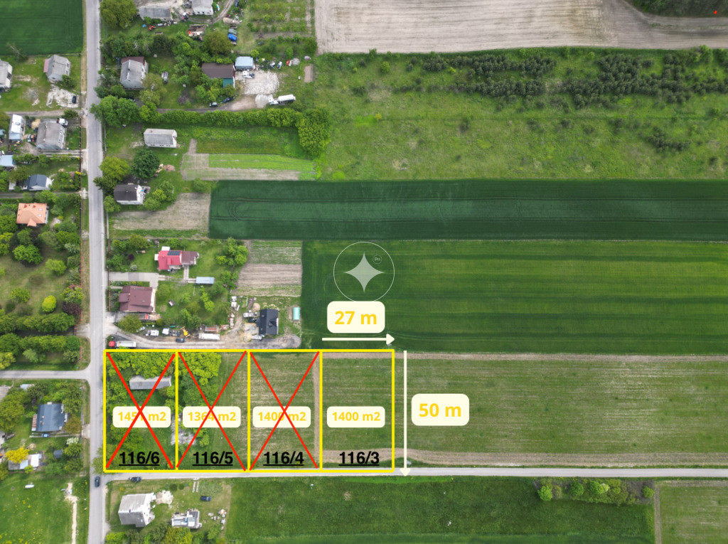 Działki budowlane w Janowie- 1400m2 - 85 zł/m2,