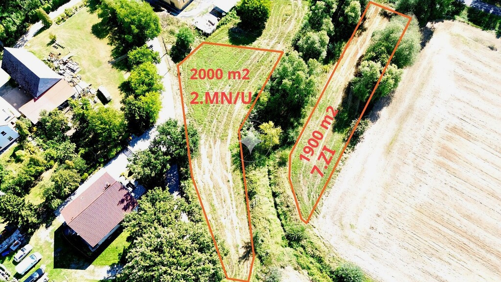 Działka budowlano-usługowa blisko miasta 2000 m2