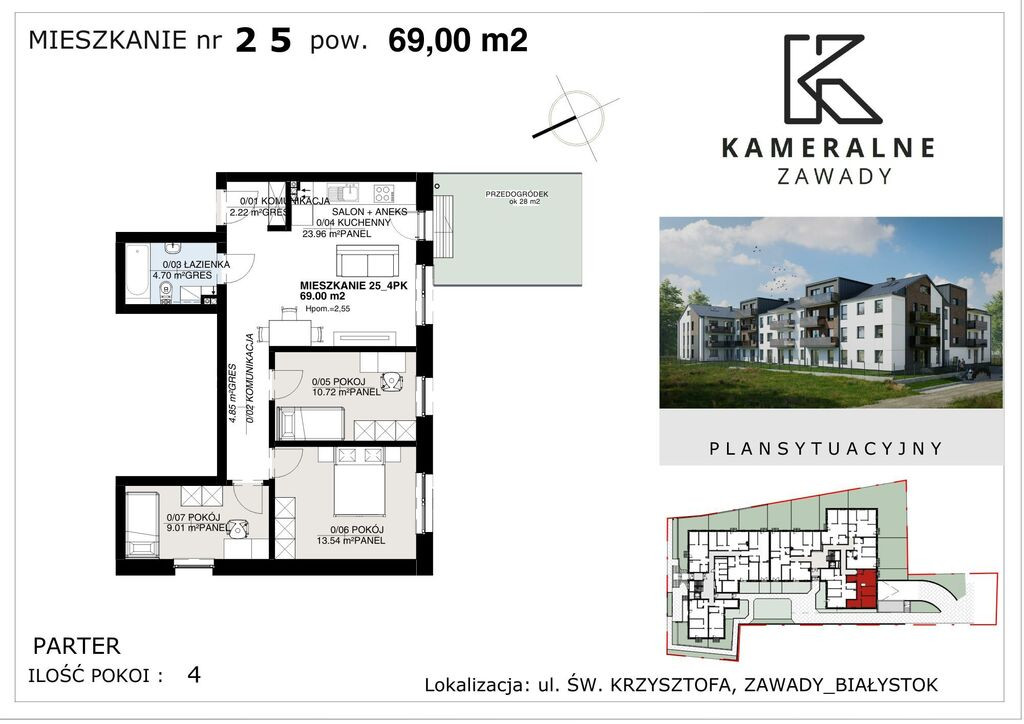 Kameralne Zawady - 69m2 z ogródkiem
