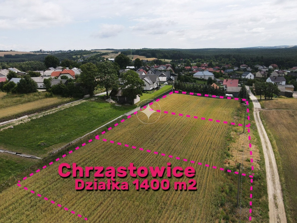 Działka budowlana Chrząstowice, 1400 m., szeroka!