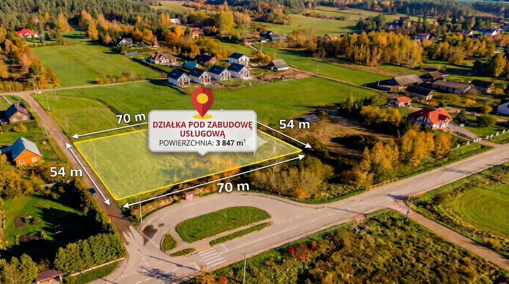 Działka inwestycyjna  z decyzją WZ – handel i usługi